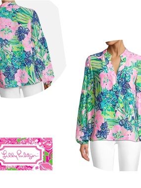 Lilly Pulitzer Island Escape Silk Shea Top